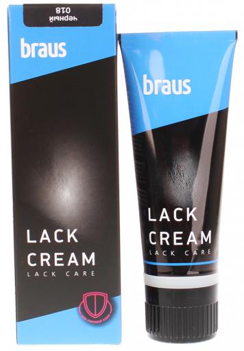 BRAUS Крем для лаковой обуви в тубе с губкой ЧЕРНЫЙ 75 мл