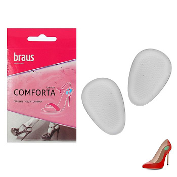 BRAUS Подпяточник гелевый для обуви на высоком каблуке БЕЗРАЗМЕРНЫЙ