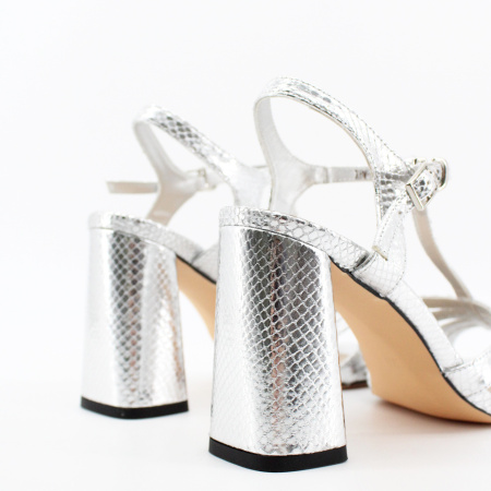 MADELLA серебряные босоножки на высоком каблуке