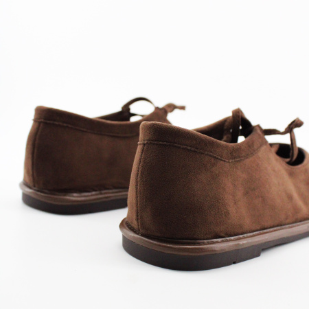 ABRICOT коричневые велюровые балетки