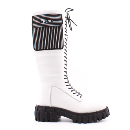 KRAUS сапоги белые на шнуровке