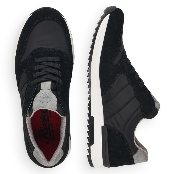 Черные кроссовки на белой подошве RIEKER