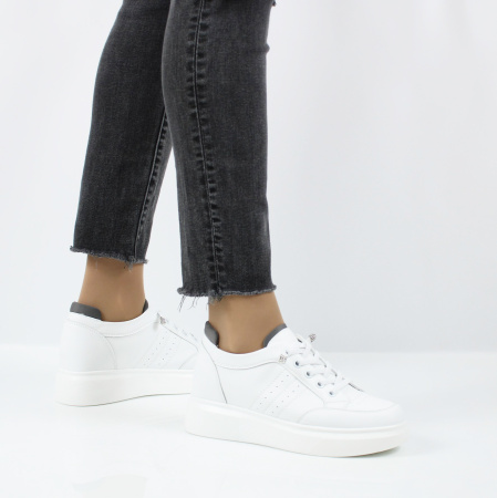 LUKME белые кожаные кеды на скрытой танкетке