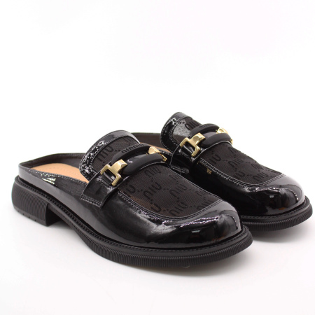 LUKME сабо лаковые в классическо черном исполнении