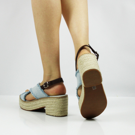 ABRICOT джинсовые босоножки платформа-каблук