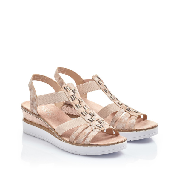 Босоножки на танкетке RIEKER