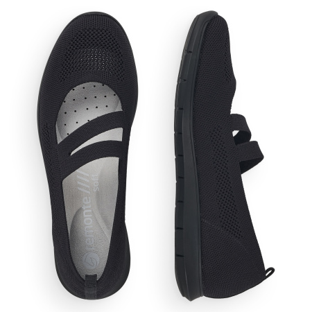 REMONTE чёрные текстильные балетки