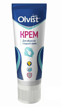 OLVIST Крем для гладкой обуви с губкой КОРИЧНЕВЫЙ 75мл