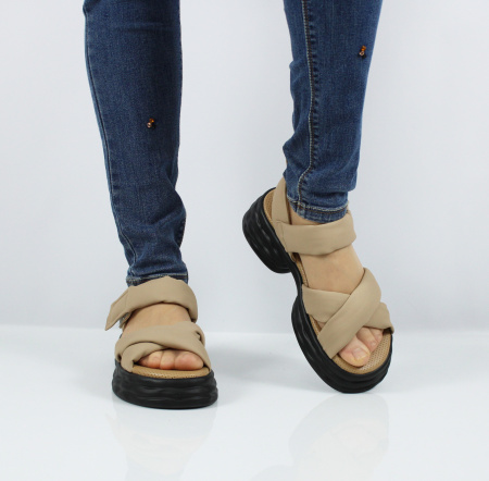 BONAVI бежевые дутые босоножки