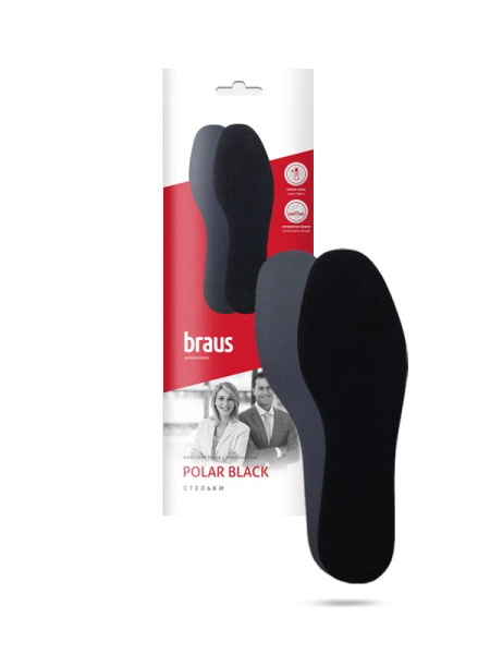 BRAUS стельки осенне-зимние POLAR BLACK