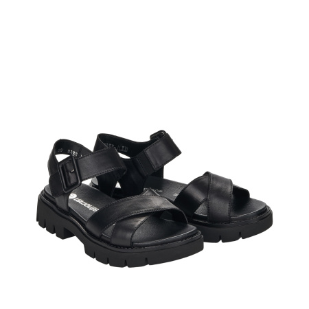 REMONTE чёрные кожаные сандалии
