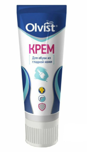 OLVIST Крем для гладкой обуви с губкой КОРИЧНЕВЫЙ 75мл