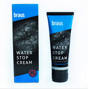 BRAUS Крем для обуви в тубе с губкой СЕРЫЙ 75 мл