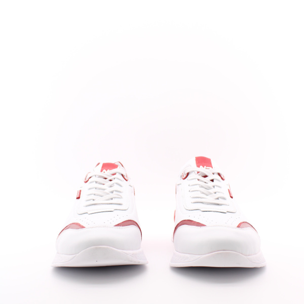 Красно-белые кожаные кроссовки NexPero