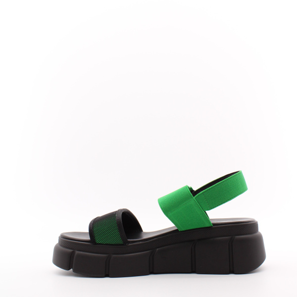 BETSY чёрно-зеленые босоножки на платформе