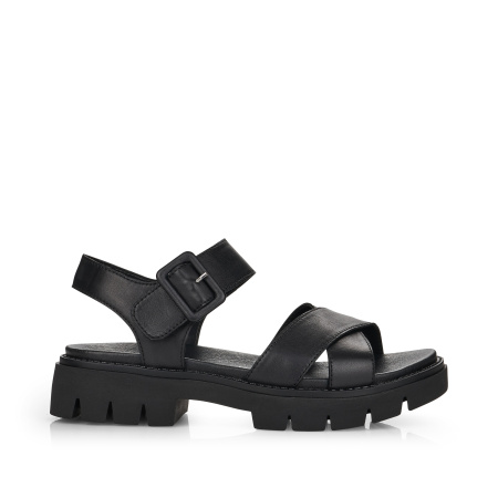 REMONTE чёрные кожаные сандалии