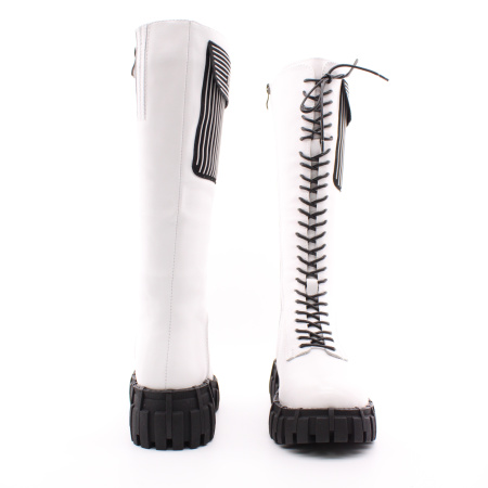 KRAUS сапоги белые на шнуровке