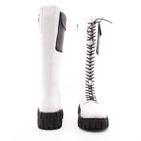 KRAUS сапоги белые на шнуровке