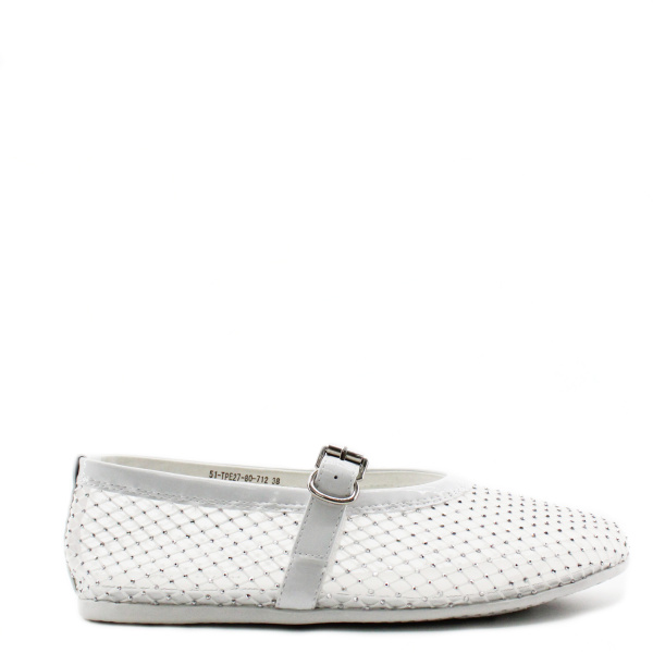 LUKME белые балетки с стразами