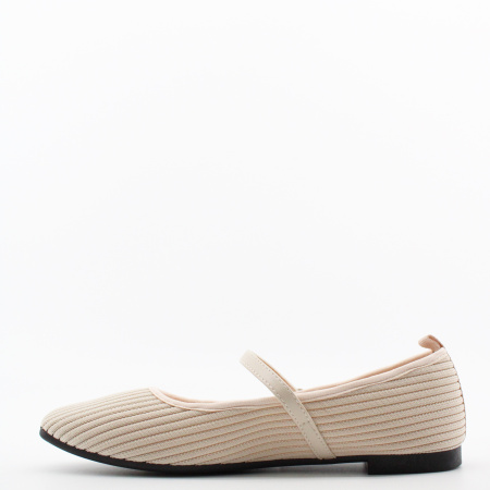 SPUR бежевые текстильные балетки мэри-джейн