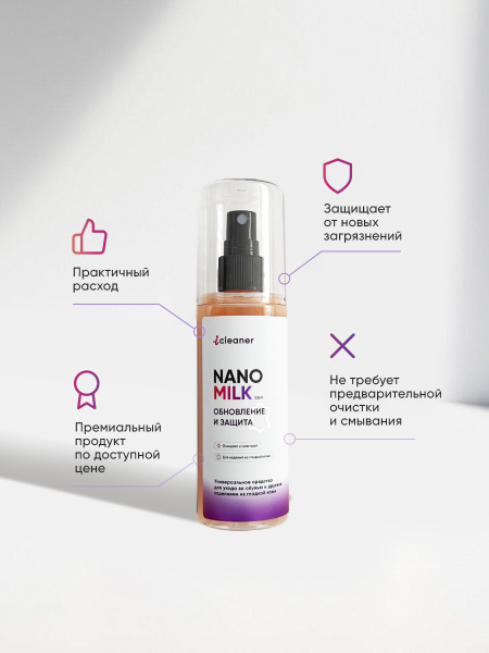 ICLEANER Nano-Milk Средство для ухода за обувью 125мл