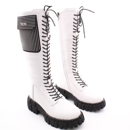 KRAUS сапоги белые на шнуровке