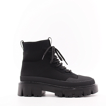 Ботинки черные текстильные на массивной подошве KRAUS