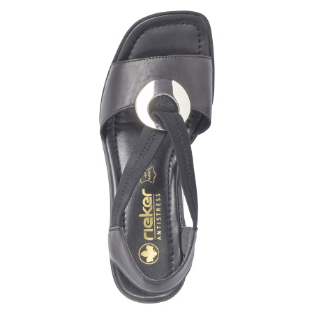 RIEKER черные кожаные босоножки с декором