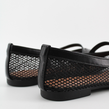 ABRICOT чёрные сетчатые балетки