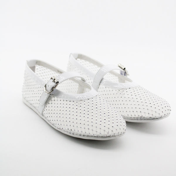 LUKME белые балетки с стразами