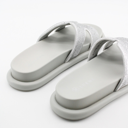 LUKME сабо со стразами серебряного цвета