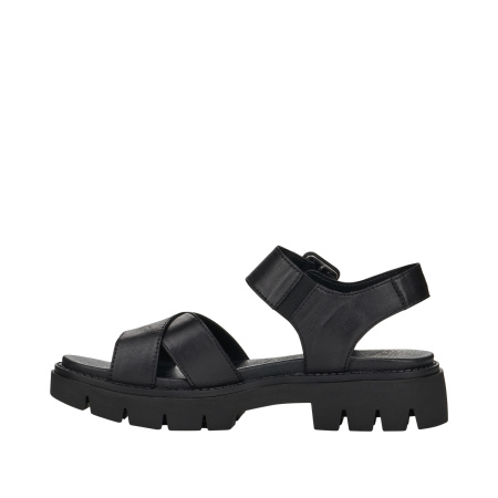 REMONTE чёрные кожаные сандалии