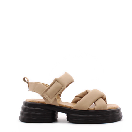 BONAVI бежевые дутые босоножки