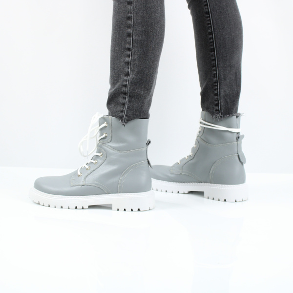 Серые ботинки на белой подошве RESPECT