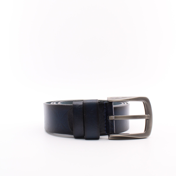 Синий ремень из натуральной кожи 131 см/37 мм