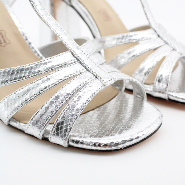 MADELLA серебряные босоножки на высоком каблуке