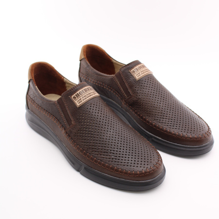 SHOIBERG, 754-41-01-02, Полуботинки муж. нат.кожа/текстиль/коричневый (06-22)