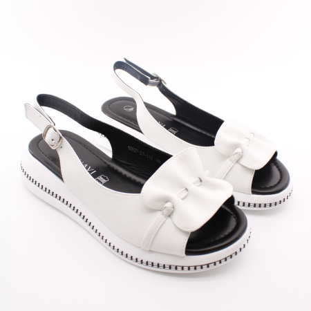LUKME босоножки белые с черным акцентом