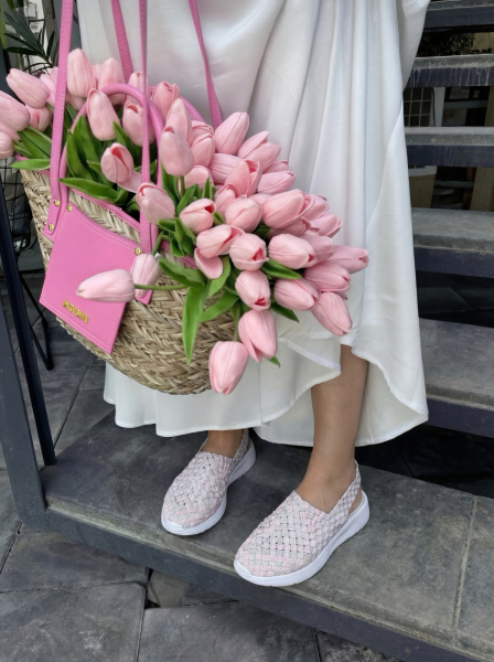 SPUR Сандалии плетёные текстильные с люрексом