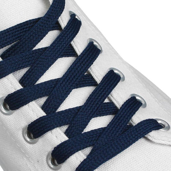 BRAUS шнурки 90см плоские ТЕМНО-СИНИЕ