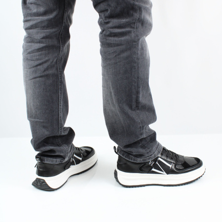 Черные кожаные кроссовки RESPECT