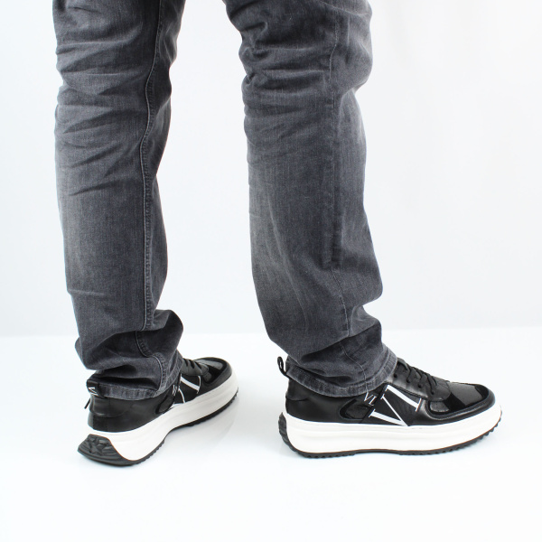 Черные кожаные кроссовки RESPECT