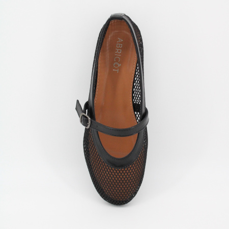 ABRICOT чёрные сетчатые балетки