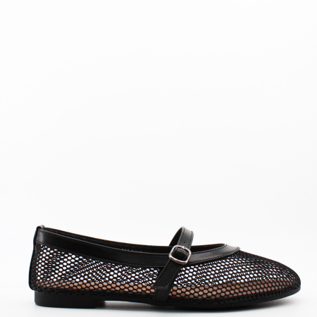 ABRICOT чёрные сетчатые балетки