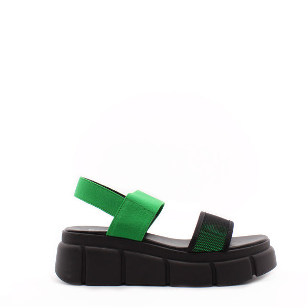 BETSY чёрно-зеленые босоножки на платформе