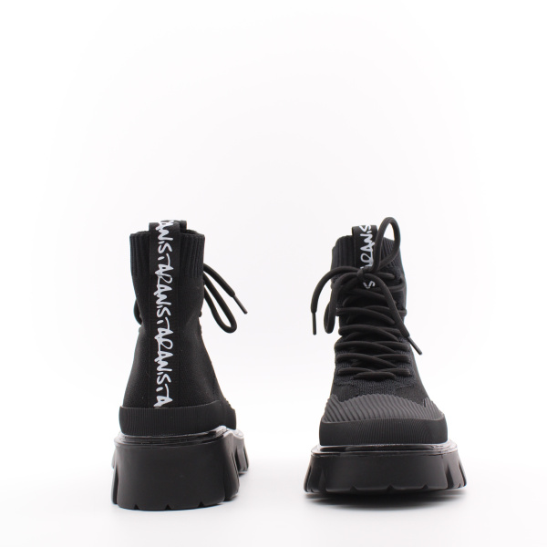 Ботинки черные текстильные на массивной подошве KRAUS