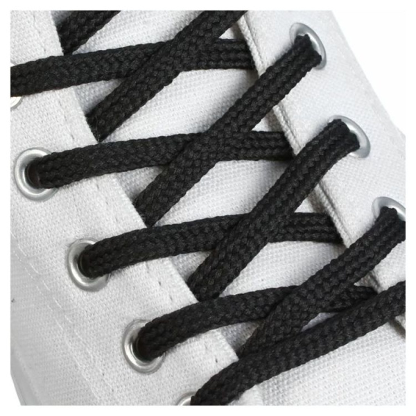 Шнурки BRAUS 120см плоские ЧЕРНЫЕ