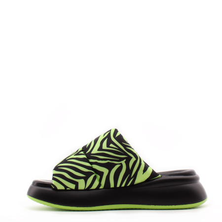 KEDDO сабо с принтом под зебру выполнены в черно-зеленой гамме