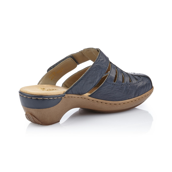 Синие кожаные мюли RIEKER