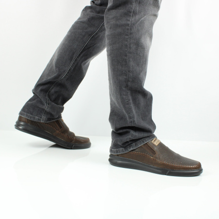 SHOIBERG, 754-41-01-02, Полуботинки муж. нат.кожа/текстиль/коричневый (06-22)